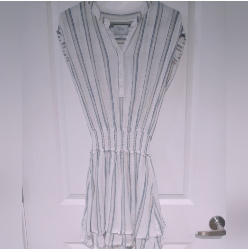 RAILS "Angelina' Ryland stripe LINEN BLEND TIERED MINI DRESS sz small